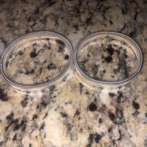 Retrofuturistic Pair of Silver Tone Armband Sleeve Garters Stretchy